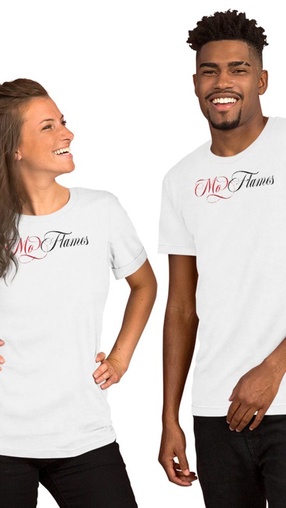 Red and Black Mo Flames Unisex T-shirt